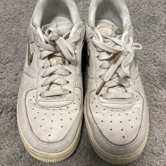 Nike WMNS Air Force 1 '07 Premium LX Cream and Gold Sneakers - Picture 6 of 10